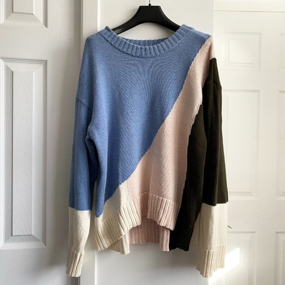 Apiece Apart Colourblocked Cotton Sweater, Size Medium. - Picture 5 of 13